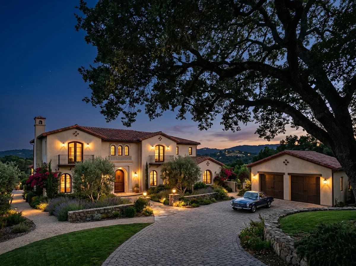 A garage door on a Diablo, Contra Costa home characteristic of the area